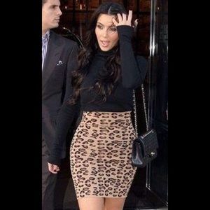 BCBG FITTED CHEETAH SKIRT as seen on KIM K